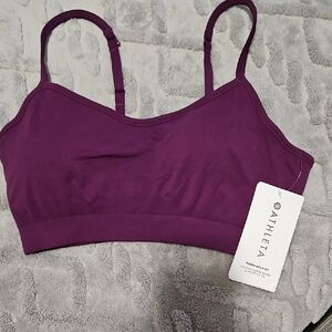 Athleta Women's Deep Purple Renew Sports Bra Size Medium D-DD.